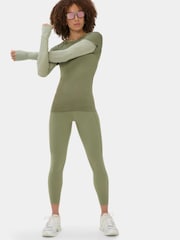 Sweaty Betty Green Power UltraSculpt 7/8 Laser Cut Leggings - Image 5 of 6