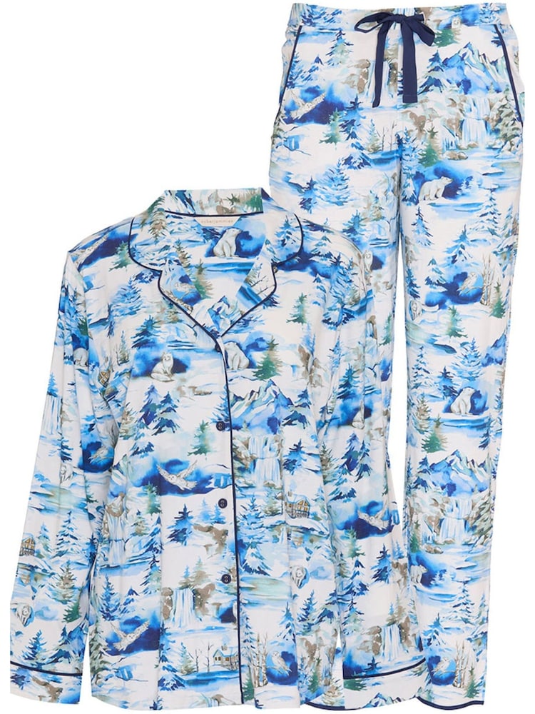 Blå vinterlandskap - Cyberjammies Mönstrad Pyjamas Set - Bild 4 av 4