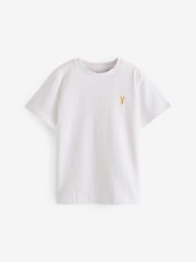 Multi Pastel 100% Cotton Short Sleeve Stag Embroidered T-Shirts 4 Pack (3-16yrs) - Image 3 of 7