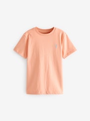 Multi Pastel 100% Cotton Short Sleeve Stag Embroidered T-Shirts 4 Pack (3-16yrs) - Image 6 of 7