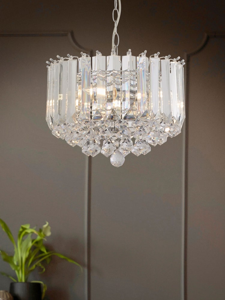 Searchlight Chrome Sweet 4Lt Pendant Ceiling Light - Image 1 of 4