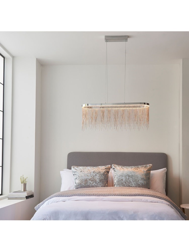 Gallery Home Chrome Belleville 1 Bulb Pendant Ceiling Light - Image 2 of 8