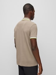 BOSS Beige/Green Tipping Paddy Polo Shirt - Image 2 of 5