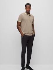 BOSS Beige/Green Tipping Paddy Polo Shirt - Image 3 of 5