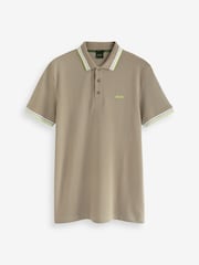 BOSS Beige/Green Tipping Paddy Polo Shirt - Image 5 of 5