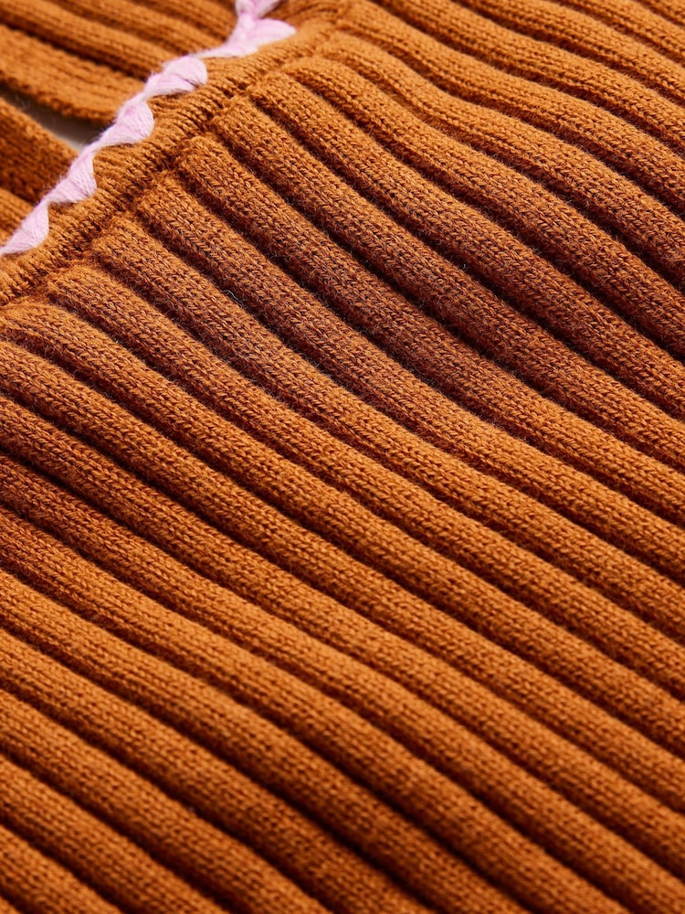 Boden Orange Crochet-Trim Knitted T-Shirt - Image 6 of 6