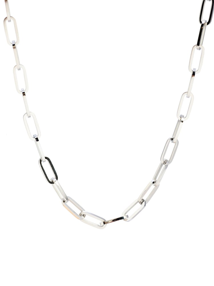 Oliver Bonas Silver Tone Austen Waterproof Paperclip Chain Necklace - Image 3 of 3 Oliver Bonas Silver Tone Austen Waterproof Paperclip Chain Necklace - Image 3 of 3
