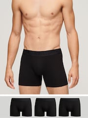 Superdry Black 100% Cotton Boxer Shorts 3 Packs - Image 1 of 4