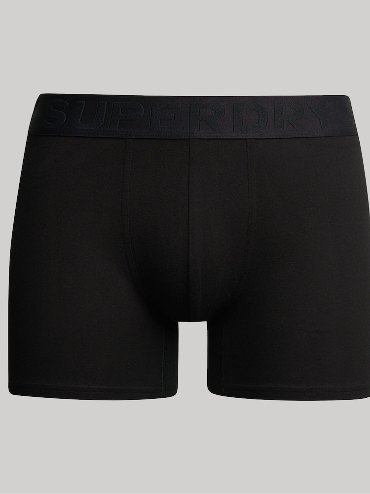 Superdry Black 100% Cotton Boxer Shorts 3 Packs - Image 4 of 4