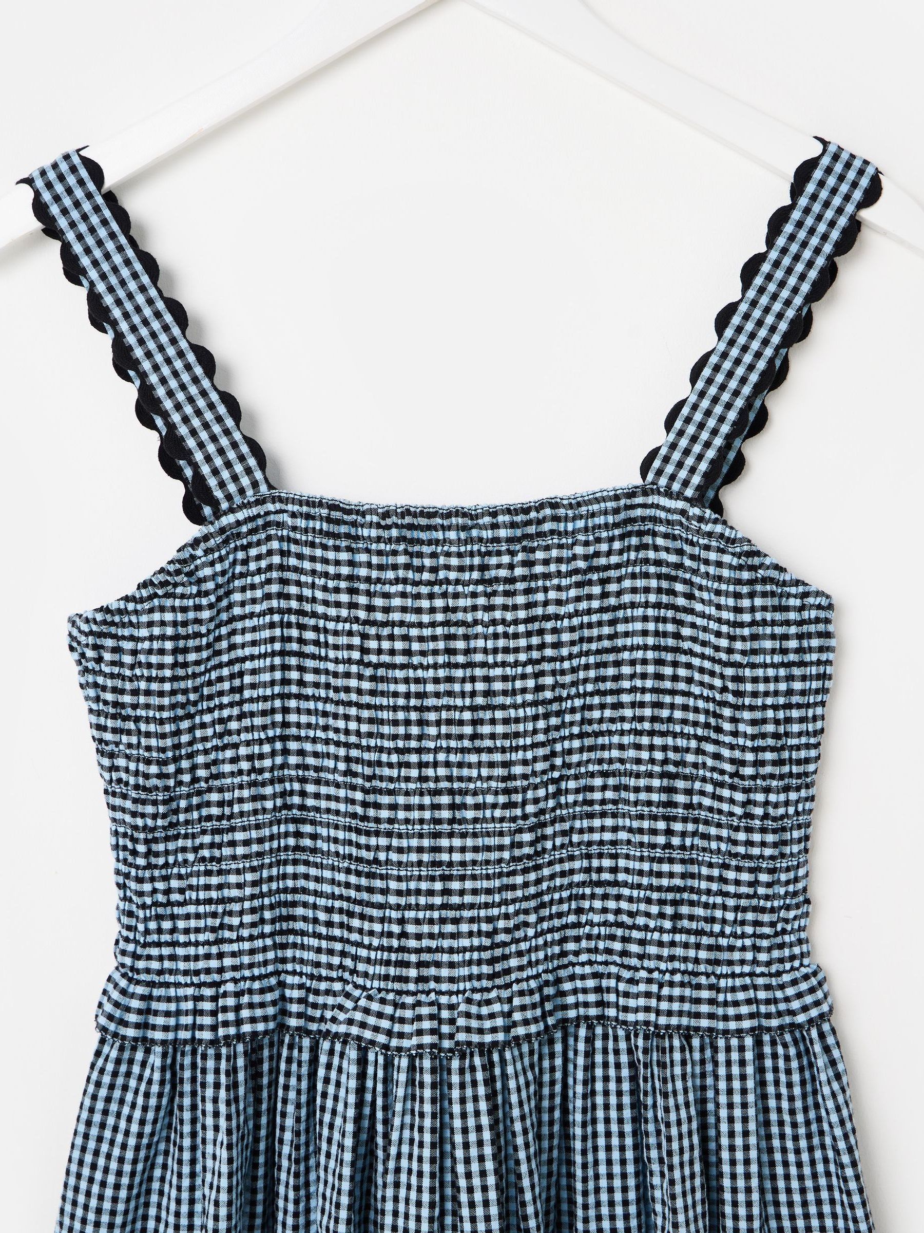 forever 21 blue gingham dress Womens Oliver Bonas Blue & Black Strappy Midi US 14 Length_Midi Aubrey Plaza's 15 Best Size:US2-UK4-EUR32 based brand house of