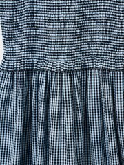 Oliver Bonas Blue & Black Gingham Strappy Midi Dress - תמונה 7 מתוך 8