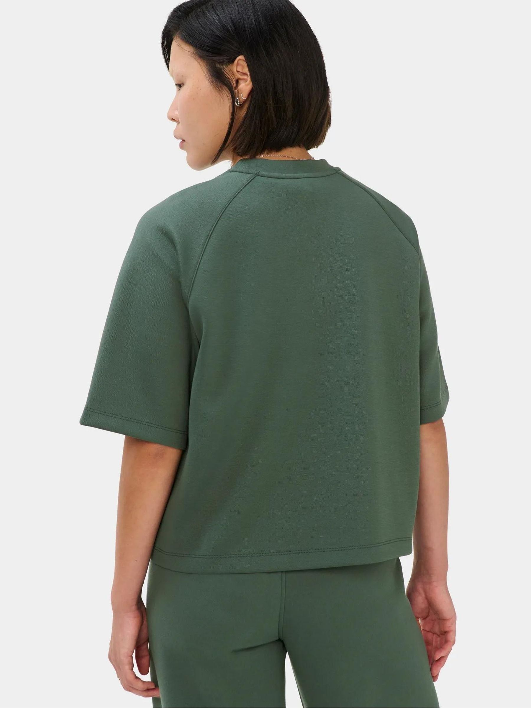 Buy Sweaty Betty Green Pique Crew Neck Short Sleeve Sweatshirt