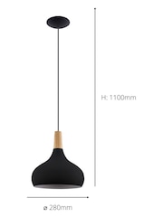 Eglo Black Sabinar Modern 1P20 Ceiling Light Pendant - Image 3 of 3