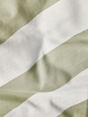 Green/White Stripe Duvet Cover and Pillowcase Set - Image 4 of 4