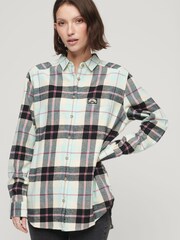 Superdry Blue Check Oversized Shirt - Image 1 of 3