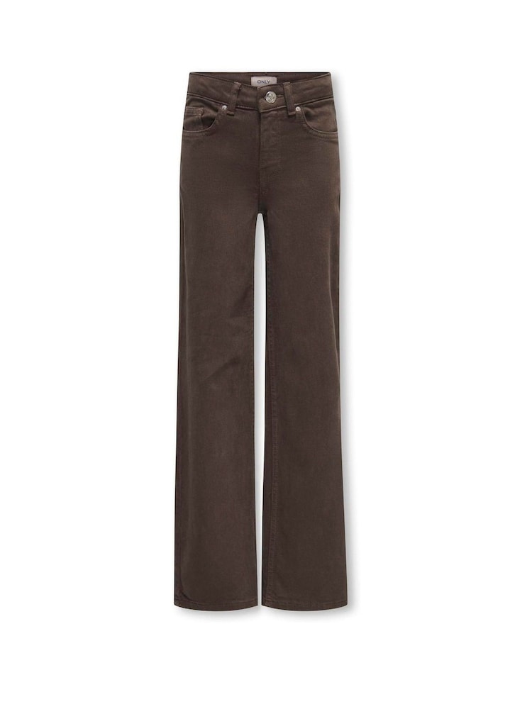 ONLY KIDS Brown Juicy Regular Waist Wide Leg Jeans With Comfort Stretch - Image 1 of 3 ONLY KIDS Brown Juicy Regular Waist Wide Leg Jeans With Comfort Stretch - Image 1 of 3