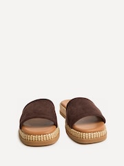 Linzi Brown Stay Raffia Flatform Mule Sandals - Image 3 of 5