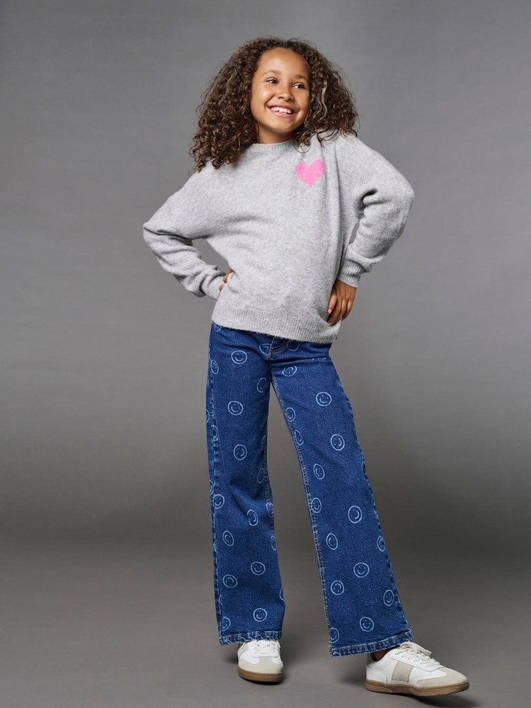 Only KIDS Juicy Regular Waist Flared Smiley Jeans med Comfort Stretch - Bild 1 av 5