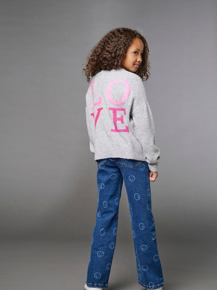 Only KIDS Juicy Regular Waist Flared Smiley Jeans med Comfort Stretch - Bild 2 av 5