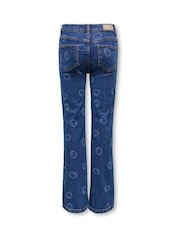 Only KIDS Juicy Regular Waist Flared Smiley Jeans med Comfort Stretch - Bild 4 av 5