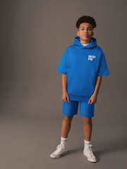 Cobalt Blue Short Sleeve Hoodie and Shorts Set (3-16yrs) - Image 1 of 6