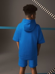 Cobalt Blue Short Sleeve Hoodie and Shorts Set (3-16yrs) - Image 3 of 6