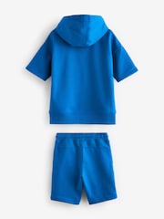 Cobalt Blue Short Sleeve Hoodie and Shorts Set (3-16yrs) - Image 5 of 6