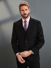 črna - Klasičen kroj - Signature Tollegno Italian Wool Suit jakna; suknjič - Slika 1 iz 8