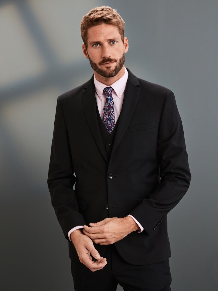 črna - Klasičen kroj - Signature Tollegno Italian Wool Suit jakna; suknjič - Slika 1 iz 8