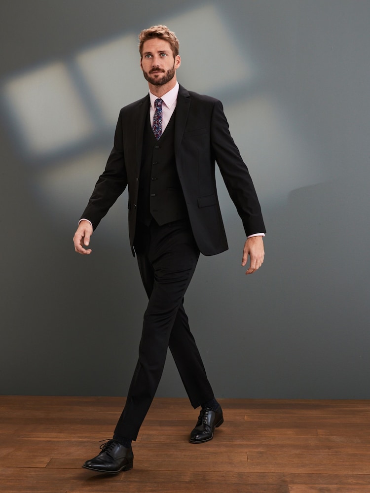 črna - Klasičen kroj - Signature Tollegno Italian Wool Suit jakna; suknjič - Slika 2 iz 8