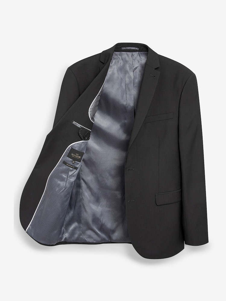 črna - Klasičen kroj - Signature Tollegno Italian Wool Suit jakna; suknjič - Slika 8 iz 8