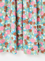 Oliver Bonas Pink Blue & Floral V-Neck Puff Sleeve Midi Dress - Image 4 of 5