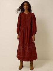 Monsoon Joyce Embroidered Corduroy Midi Dress - Bild 1 von 4