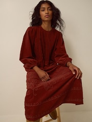 Monsoon Joyce Embroidered Corduroy Midi Dress - Bild 4 von 4