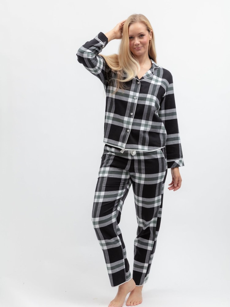 Cyberjammies Black Lightly Brushed Check Pyjamas Set - Image 2 of 3 Cyberjammies Black Lightly Brushed Check Pyjamas Set - Image 2 of 3