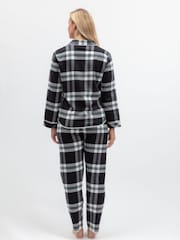 Cyberjammies Black Lightly Brushed Check Pyjamas Set - Image 3 of 3