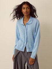 Monsoon Blue Carey Cable Knit Cardigan - Image 1 of 4
