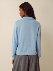 Monsoon Blue Carey Cable Knit Cardigan - Image 2 of 4