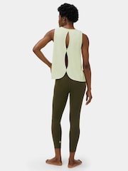 Sweaty Betty Green Soft Flow Studio Keyhole Back Tank Top - Image 2 of 6