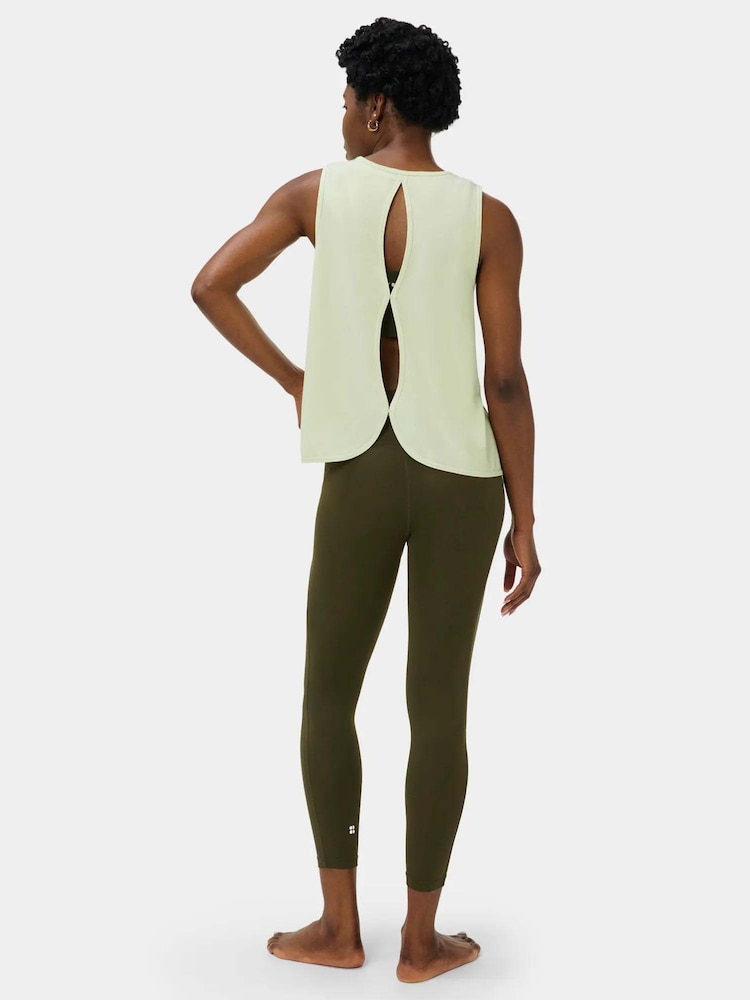 Sweaty Betty Green Soft Flow Studio Keyhole Back Tank Top - Image 2 of 6 Sweaty Betty Green Soft Flow Studio Keyhole Back Tank Top - Image 2 of 6