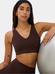 Sweaty Betty Brown Ultimate Studio Yoga Voop Bra - Image 1 of 6