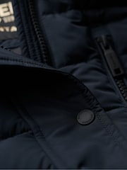 Superdry Blue Fuji Hooded Mid Length Puffer Jacket - Image 8 of 8