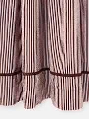 Oliver Bonas Brown Striped Seersucker Puff Sleeve Midi Dress - Image 5 of 5
