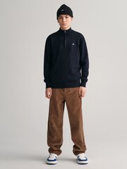 GANT Blue Shield Logo 100% Cotton Half Zip Jumper - Image 1 of 5