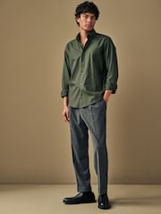 Forest Green Regular Fit Brushed Flannel Shirt - Image 2 of 7