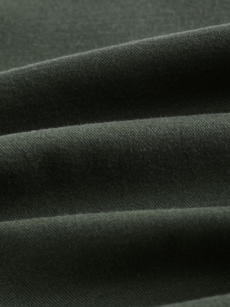 Forest Green Regular Fit Brushed Flannel Shirt - Image 7 of 7