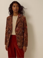 Monsoon Brown Princella Floral Corduroy Blazer - Image 3 of 5