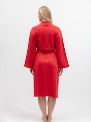 Cyberjammies Red Ribbed Jersey Long Dressing Gown - Image 3 of 4