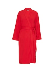 Cyberjammies Red Ribbed Jersey Long Dressing Gown - Image 4 of 4
