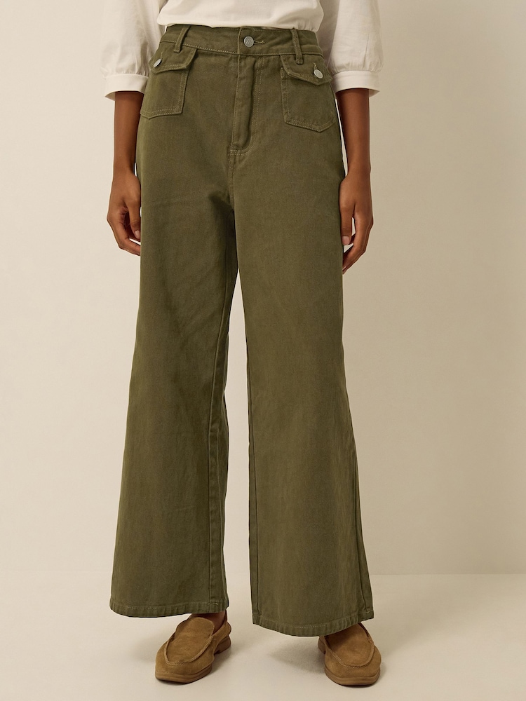 Monsoon Green Gina Wide Leg Jeans - Image 1 of 4 Monsoon Green Gina Wide Leg Jeans - Image 1 of 4